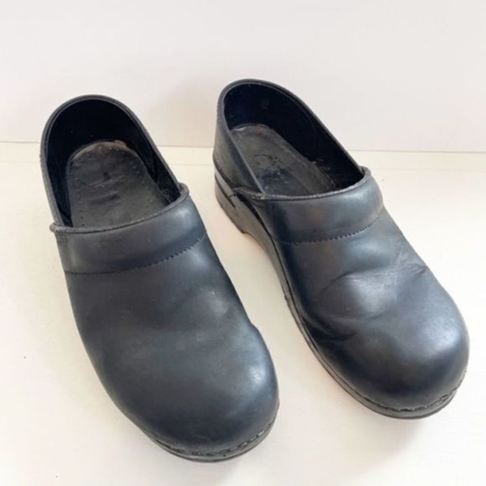 Dansko Black Leather Clogs Women 42
